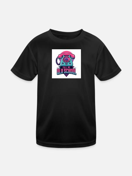 Call Me Old School - Kids Functional T-Shirt - black - Front