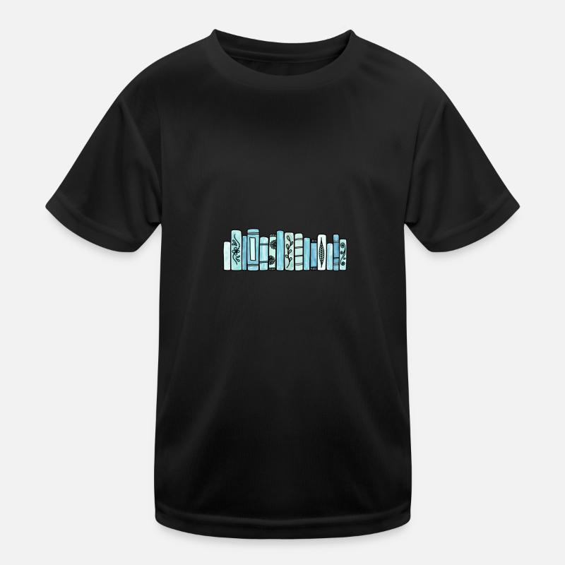 Blaue Pastellbücher Kinder Funktions-T-Shirt