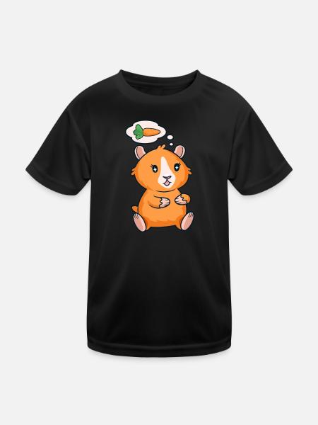 Cochon d’Inde comme carotte Cochon d’Inde - T-shirt sport Enfant - noir - Devant