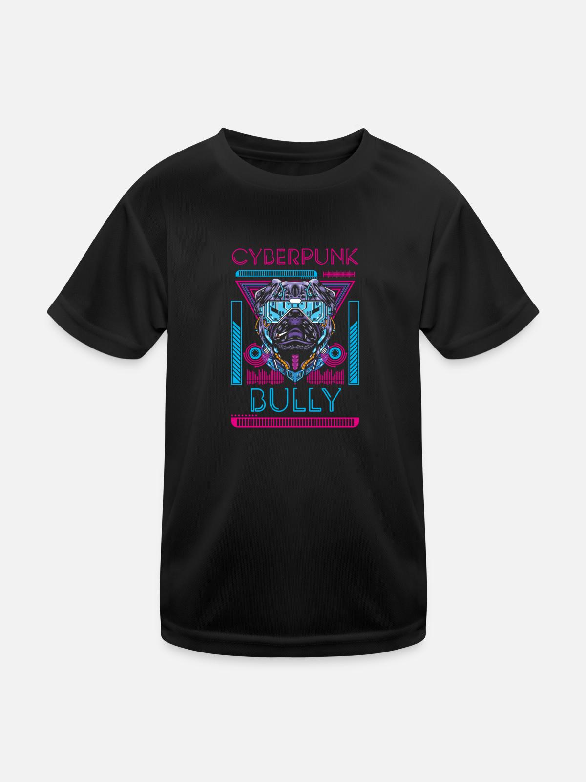 Cyborg Android Neon - Kinder Funktions-T-Shirt - Schwarz - Vorne