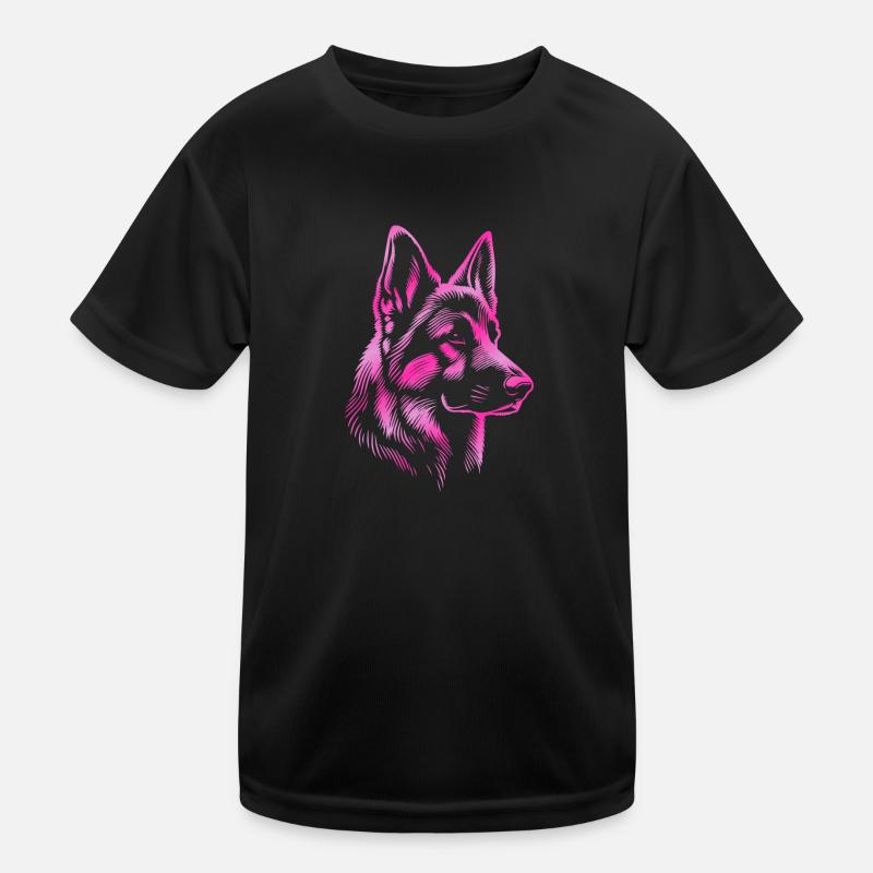 German Shepherd head pink Kids Functional T-Shirt