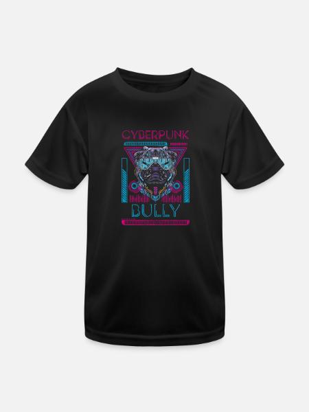 Cyberpunk Roboter Futuristisch - Kinder Funktions-T-Shirt - Schwarz - Vorne