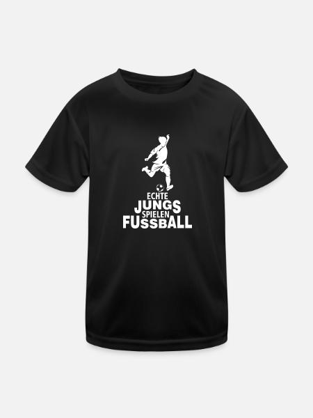 Jungs Fussball Trainer Sport - Kinder Funktions-T-Shirt - Schwarz - Vorne