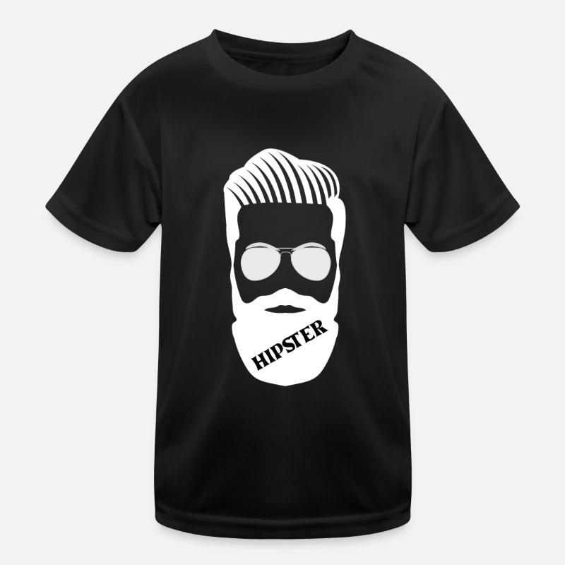 Hipster Illustration mit Bart und Sonnenbrille Kinder Funktions-T-Shirt