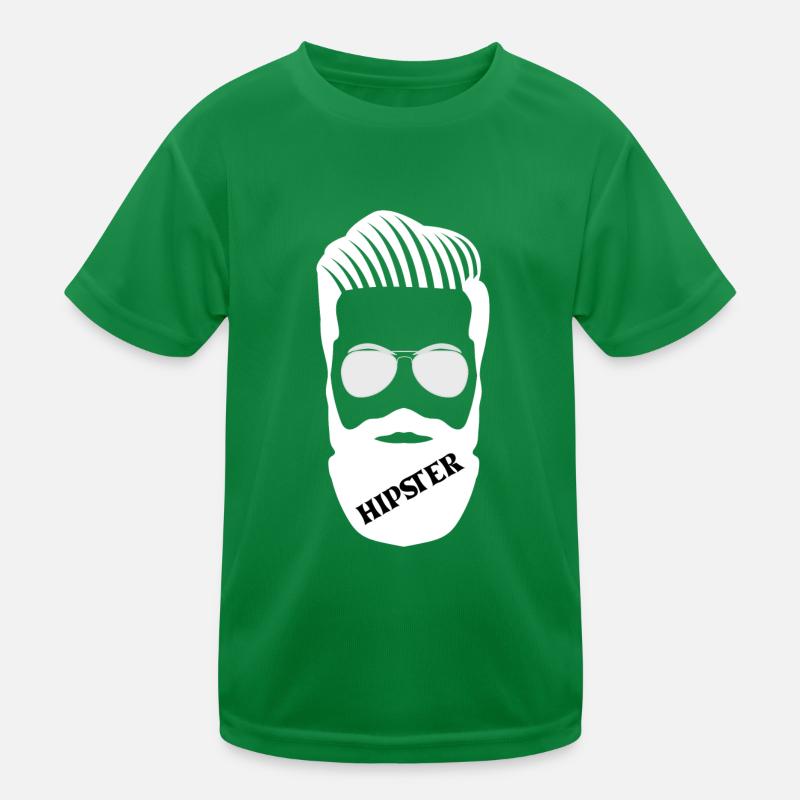 Hipster Illustration mit Bart und Sonnenbrille Kinder Funktions-T-Shirt