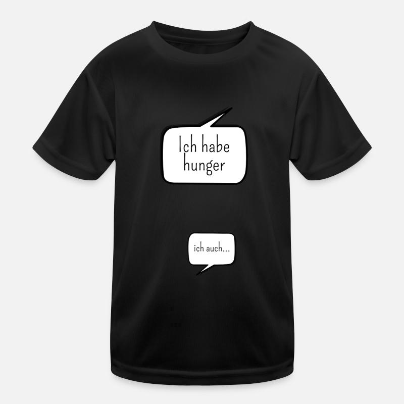 Sprechblasen Mutter und Kind Hunger Kinder Funktions-T-Shirt