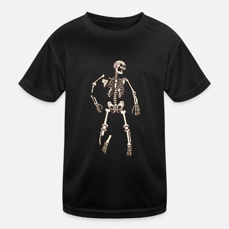 Skeleton Laying On Ground Kids Functional T-Shirt