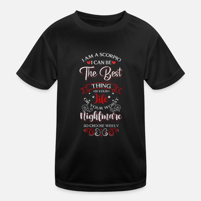 Scorpio stars November superstition Kids Functional T-Shirt