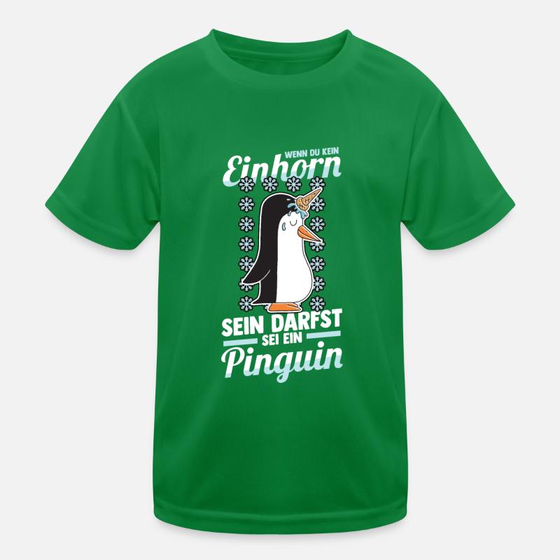 Einhorn Pinguin Kinder Funktions-T-Shirt