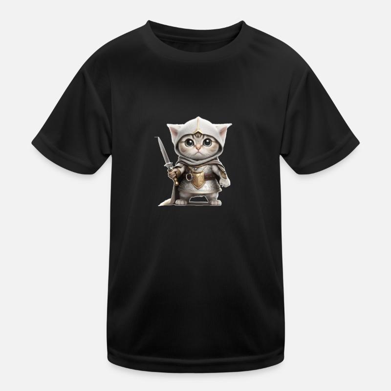 Ritter als Katze Kinder Funktions-T-Shirt