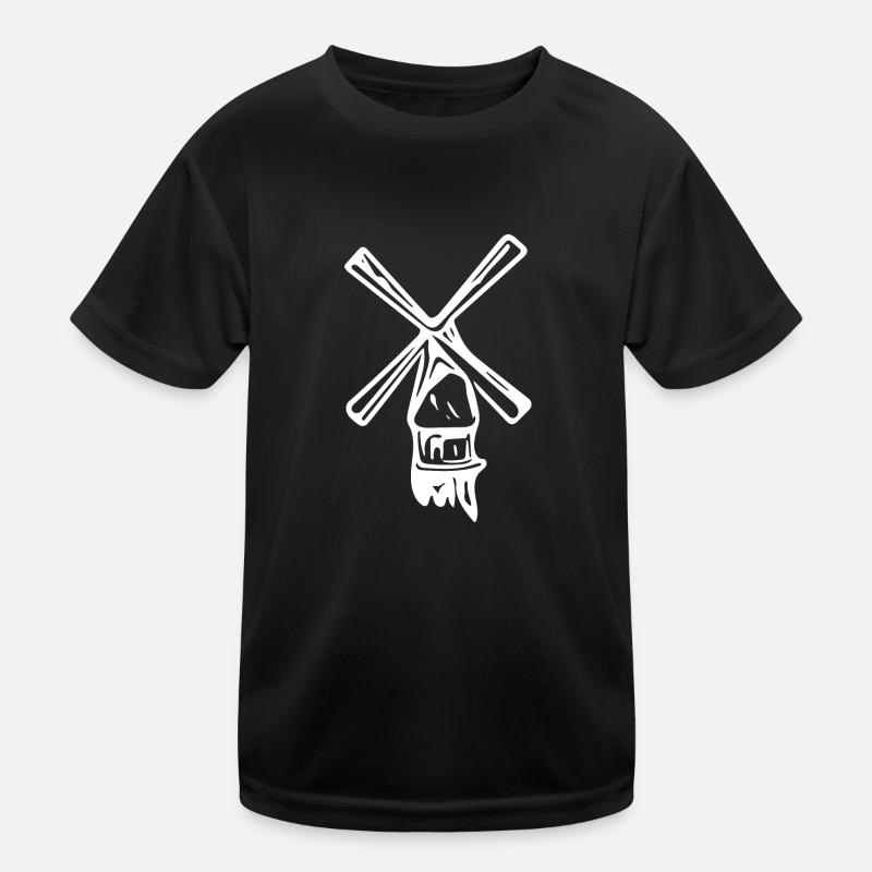 Vintage minimalistisch nostalgische Windmühle Kinder Funktions-T-Shirt