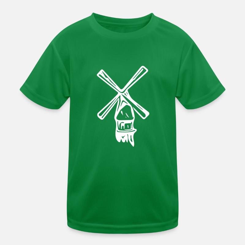 Vintage minimalist nostalgic windmill Kids Functional T-Shirt