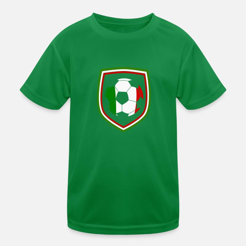 Lederfussball mit italienischer Flagge Kinder Funktions-T-Shirt