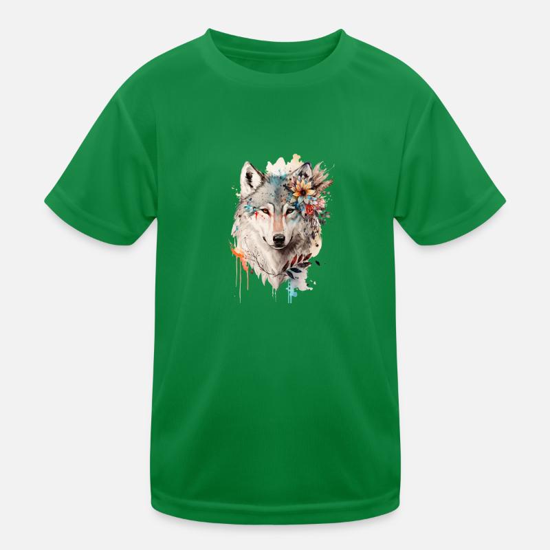 Loup fleur T-shirt sport Enfant
