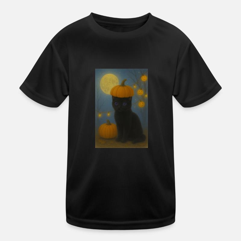 Helloween Cat Kids Functional T-Shirt