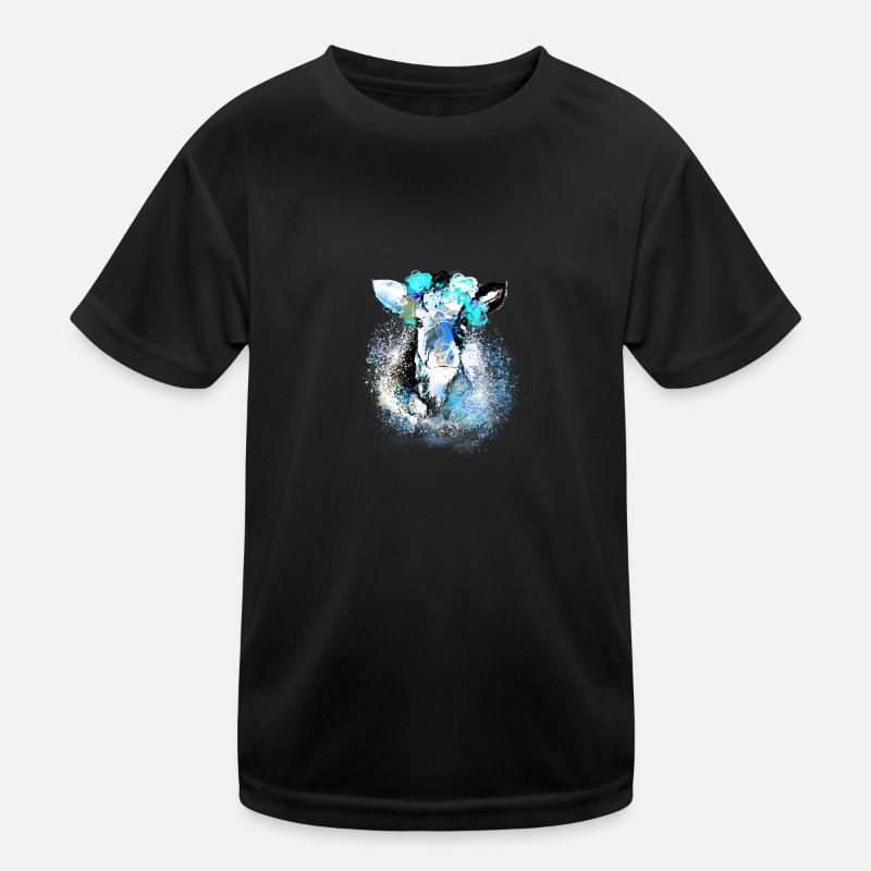 blue, cow ,light blue,painting ,drawing Kids Functional T-Shirt