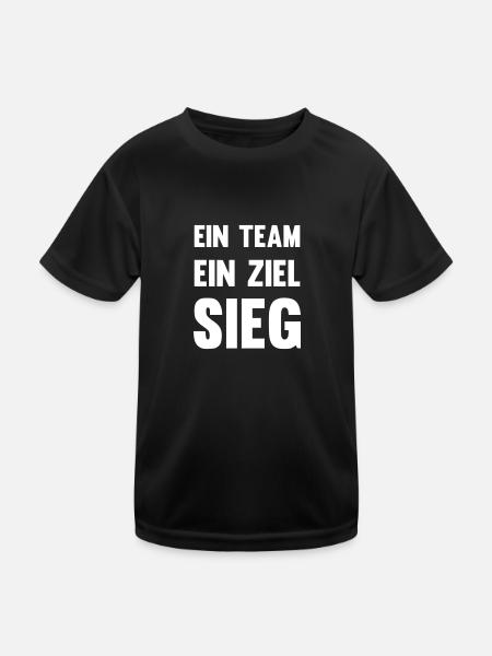 Ein Team ein Ziel Sieg - Kinder Funktions-T-Shirt - Schwarz