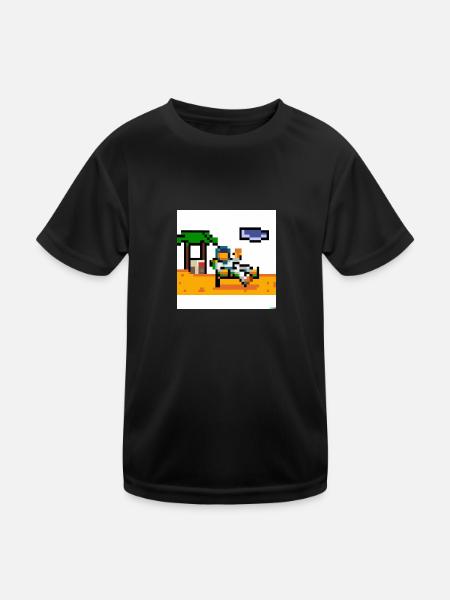 Astronaut - Kinder Funktions-T-Shirt - Schwarz - Vorne