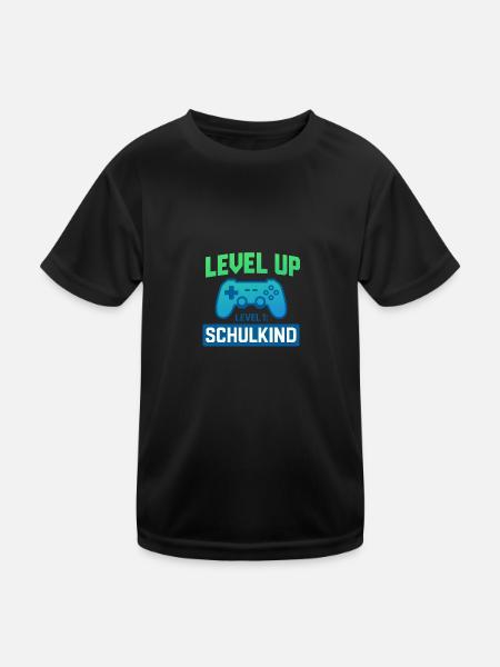 Schulanfang - Kinder Funktions-T-Shirt - Schwarz - Vorne