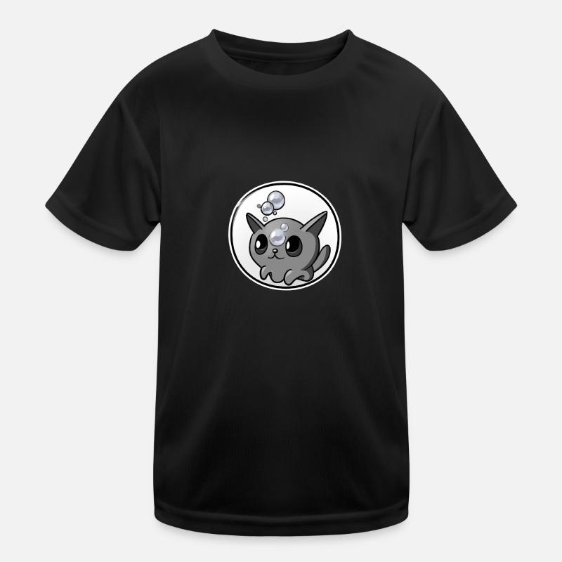 Savon Bubbles Chat - T-shirt sport Enfant - noir