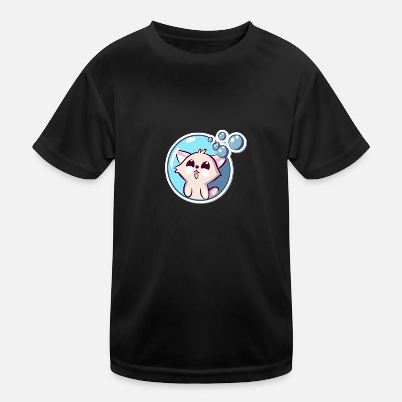 Savon Bubbles Chat - T-shirt sport Enfant - noir