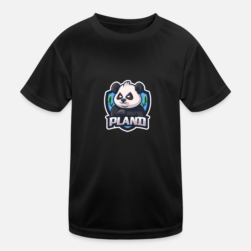 PLAND, the dark 🐼 panda - Kids Functional T-Shirt - black