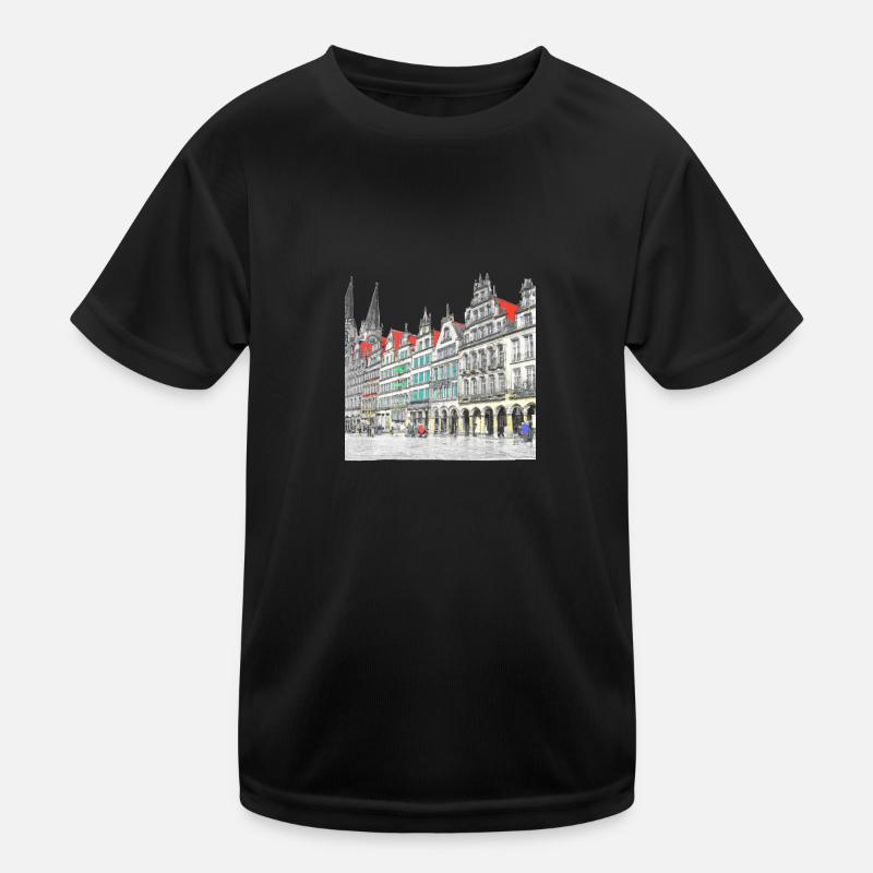 Prinzipalmarkt Münster Dessin du marché T-shirt sport Enfant