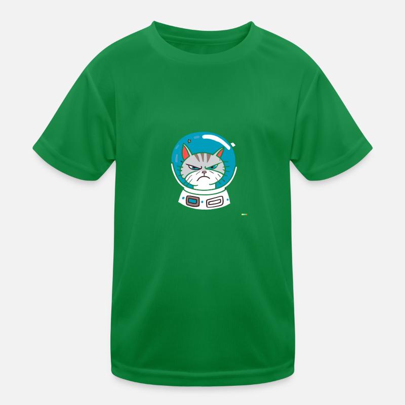 Angry astronaut cat Kids Functional T-Shirt