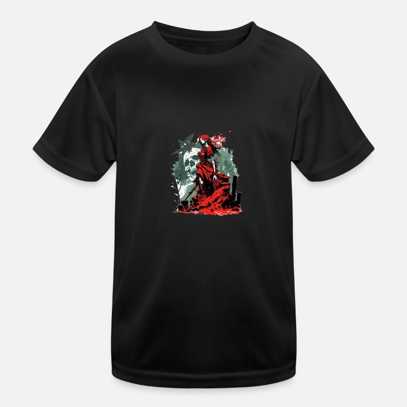 Rote Hexe Kinder Funktions-T-Shirt