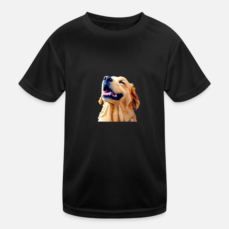 Origami eines glücklichen Golden Retriever Hundes Kinder Funktions-T-Shirt