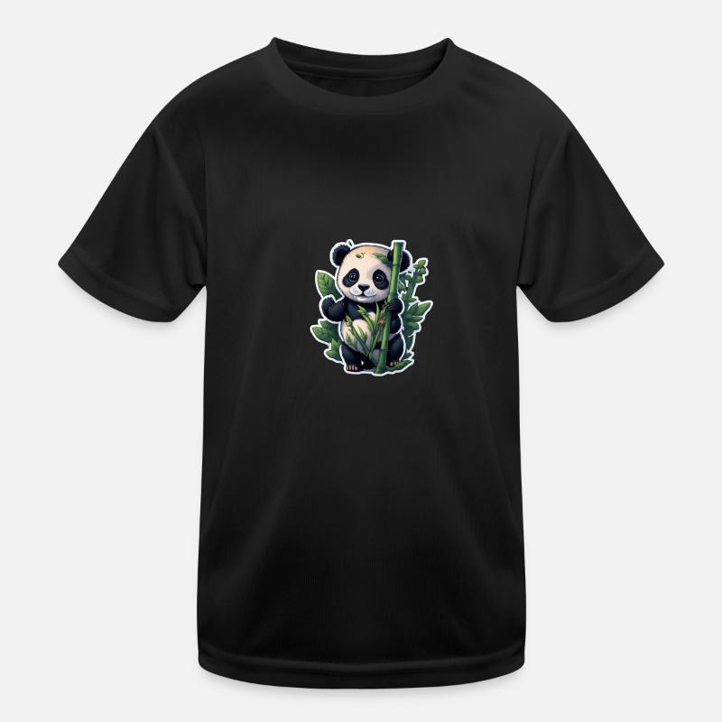 Cute Panda with Bamboo Kinder Funktions-T-Shirt