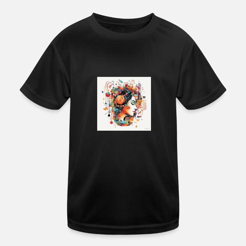 Retro Rhythms : une ode à la musique - T-shirt sport Enfant - noir