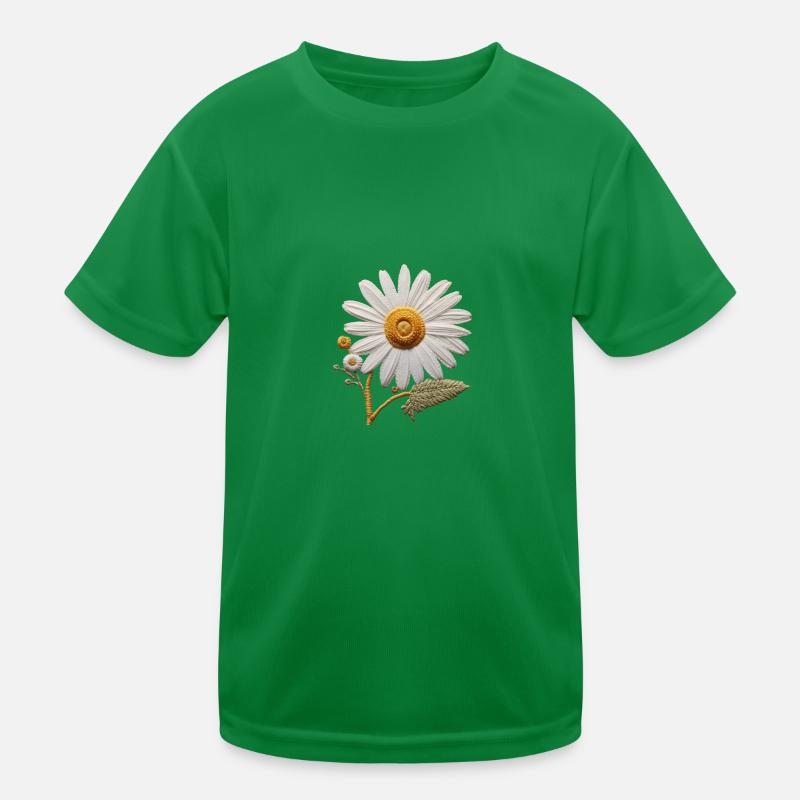 Embroidered Daisy Kids Functional T-Shirt