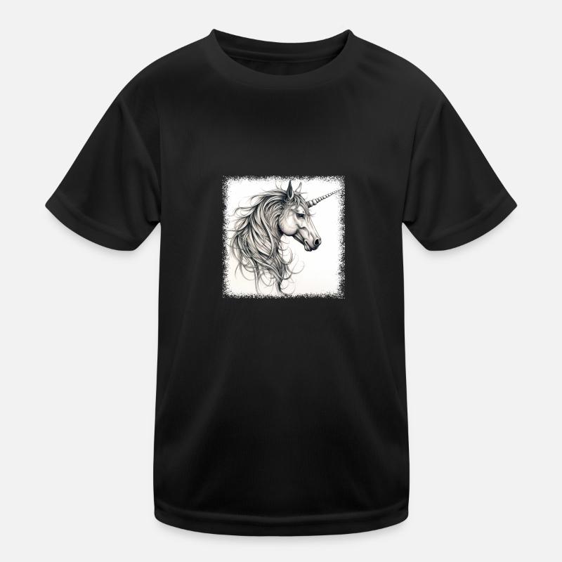 cartoon unicorn funny sayings happy present idea Kinder Funktions-T-Shirt
