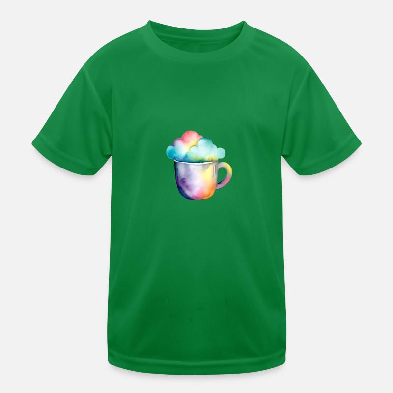 Rainbow coffee with a cloud Kids Functional T-Shirt