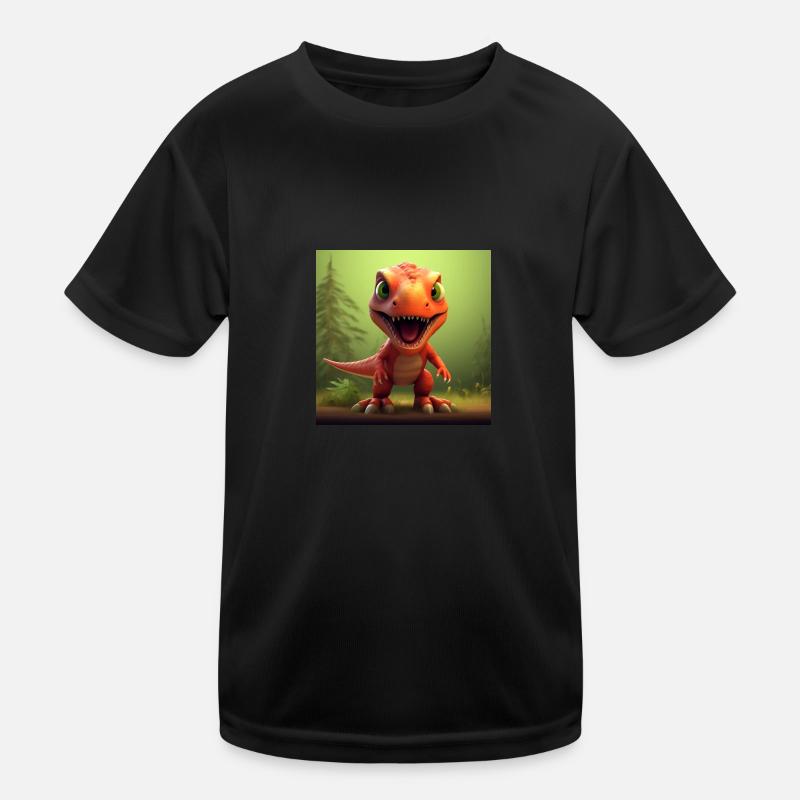 Cute T-Rex Adventures - Kids Functional T-Shirt - black