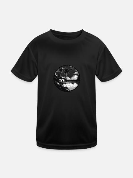 Minimalist dream destination - Kids Functional T-Shirt - black - Front