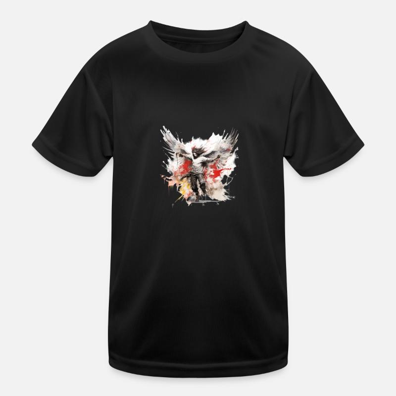 ein Engel - Kinder Funktions-T-Shirt - Schwarz