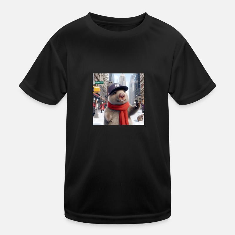 Wombat in New York Kinder Funktions-T-Shirt