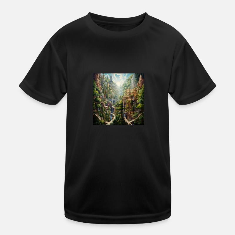 Babylon-Tal - Kinder Funktions-T-Shirt - Schwarz