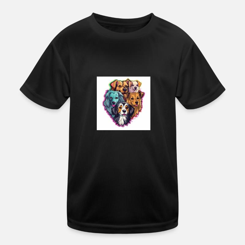 5 liebenswerte Hunde Kinder Funktions-T-Shirt
