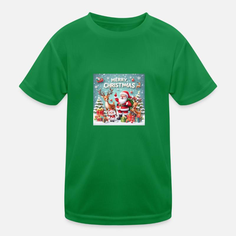 Weihnachtsmann Kinder Funktions-T-Shirt