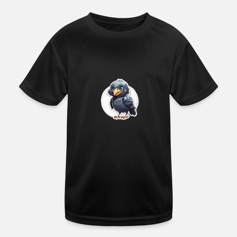 Süßer Raben-Freund Kinder Funktions-T-Shirt