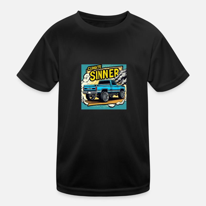 Climate sinner - Kinder Funktions-T-Shirt - Schwarz