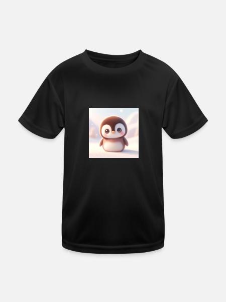 Pinguine snow 2 - Kinder Funktions-T-Shirt - Schwarz - Vorne