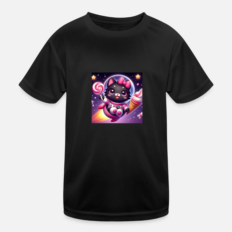 Space Kitty mit Softeis und Lolli im Weltall Kids Functional T-Shirt