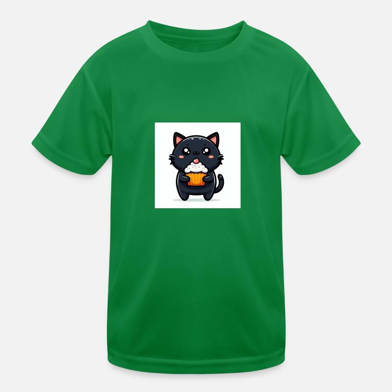 Sweet Kitty Black assis avec Cupcake T-shirt sport Enfant