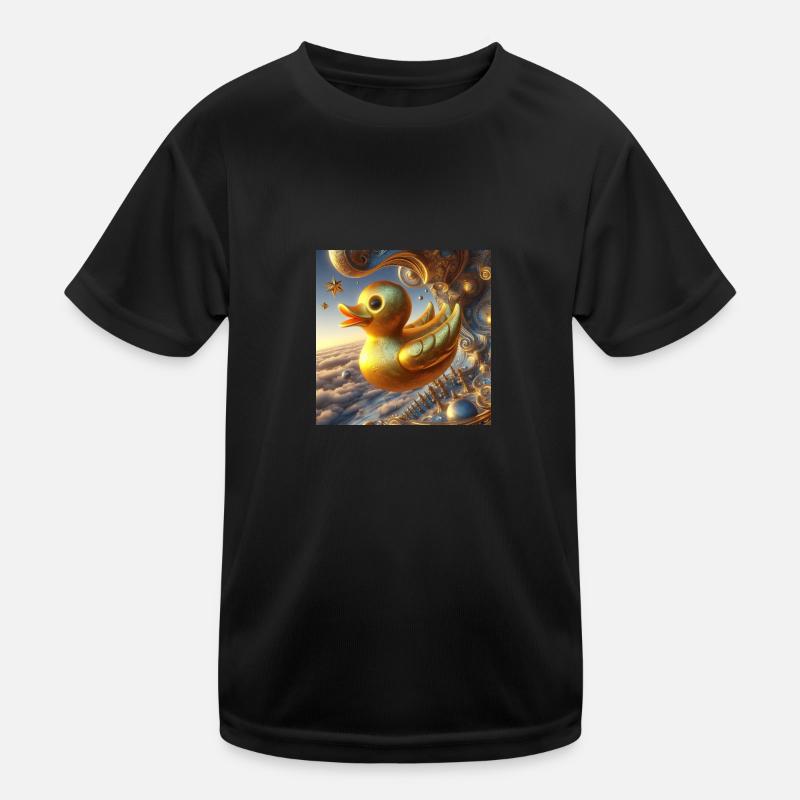 Canard de bain doré dans l’hyperréalisme Risograph T-shirt sport Enfant