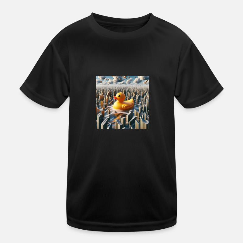 Bathing duck in a hyper-realistic fantasy world Kids Functional T-Shirt