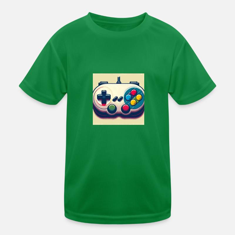 Retro Gamepad in Risographie Kinder Funktions-T-Shirt